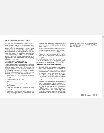 nissan gt-r 2020 owners manual